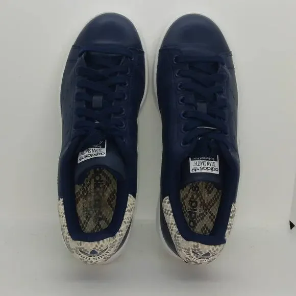 ADIDAS STAN SMITH Women's Leather Snake Print Blue Sneakers - Size: 9 - Picture 3 of 6
